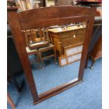 MAHOGANY FRAMED OVERMANTLE MIRROR,