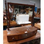 19TH CENTURY MAHOGANY DRESSING TABLE MIRROR WITH 3 DRAWERS IN BASE