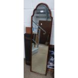 19TH CENTURY MAHOGANY MIRROR HEIGHT 122 CM X WIDTH 29 CM