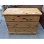 PINE CHEST OF 3 DRAWERS LENGTH 84 CM X HEIGHT 66 CM Condition Report: The item has