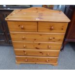 PINE CHEST OF 2 SHORT OVER 4 LONG DRAWERS.