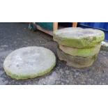 5 STATHAL STONE TOPS DIAMETER OF LARGEST 50 CM