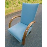 ART DECO STYLE MAHOGANY FRAMED ARMCHAIR