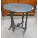 18TH CENTURY OAK FLIP TOP TABLE ON TURNED SUPPORTS LENGTH 66 CM