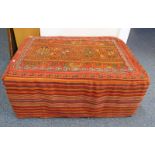 EASTERN STYLE CARPET TOPPED CENTRE STOOL,