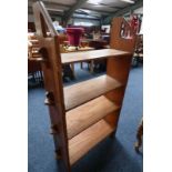 LATE 19TH/EARLY 20TH CENTURY OAK OPEN BOOKCASE,