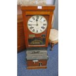 20TH CENTURY MAHOGANY CASED NATIONAL TIME RECORDER CO LTD,