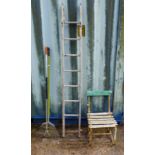 GARDEN CHAIR WITH CAST METAL ENDS,