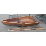 LOT WITHDRAWN ROWING BOAT IN 2 SECTIONS AND PAIR OF OARS