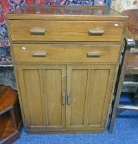 20TH CENTURY MAHOGANY CABINET OF 2 DRAWERS OVER 2 PANEL DOORS WIDTH 84 CM X HEIGHT 123 CM