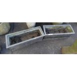 PAIR OF RESIN GARDEN PLANTERS,