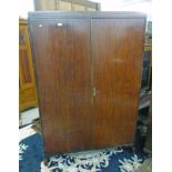 20TH CENTURY CROSSBANDED MAHOGANY 2 DOOR WARDROBE