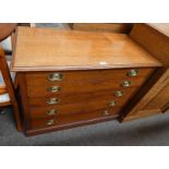 LATE 19TH CENTURY WALNUT 4 DRAWER CHEST,