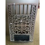 CAST METAL FLOOR GRATE WITH PIERCED DECORATION & BOOT BRUSH