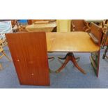 19TH CENTURY MAHOGANY D - END DINING TABLE WITH 2 EXTRA LEAVES,