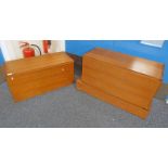 TEAK SHELF UNIT WITH FALL FRONT,