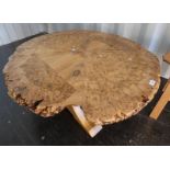 BURR WALNUT CIRCULAR COFFEE TABLE,