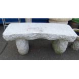 PINK GRANITE GARDEN BENCH,