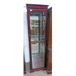 MAHOGANY DISPLAY CABINET WITH SINGLE GLASS PANEL DOOR,