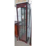 MAHOGANY DISPLAY CABINET WITH SINGLE GLASS PANEL DOOR,