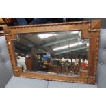 ARTS & CRAFTS STYLE OAK FRAMED BEVELLED EDGE MIRROR,