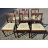 SET OF 6 MAHOGANY DINING CHAIRS ON SQUARE TAPERED SUPPORTS