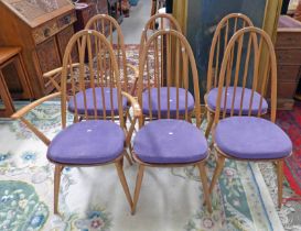SET OF 6 BLONDE BEECH ERCOL QUAKER CHAIRS INCLUDING 2 ARMCHAIRS Condition Report: