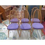 SET OF 6 BLONDE BEECH ERCOL QUAKER CHAIRS INCLUDING 2 ARMCHAIRS Condition Report: