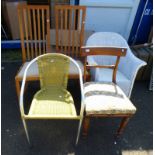 LLOYD LOOM ARMCHAIR, PAIR OF TALL BACK DINING CHAIRS,