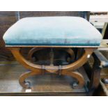 19TH CENTURY WALNUT STOOL ON CROSS SUPPORTS