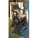 EARLY 20TH CENTURY MAHOGANY CHILDS METAMORPHIC HIGHCHAIR