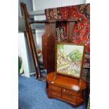 INLAID OCTAGONAL MAHOGANY 4 DRAWER MEDIA UNIT,