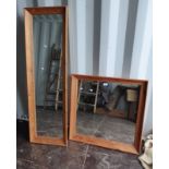 PINE FRAMED MIRROR & 1 OTHER