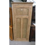 PINE CABINET WITH SINGLE PANEL DOOR & SHELVED INTERIOR,