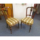 PAIR OF 19TH CENTURY STYLE MAHOGANY DINING CHAIRS ON REEDED SUPPORTS