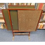 19TH CENTURY MAHOGANY FRAMED EXPANDING FIRE SCREEN ON BRASS FEET