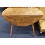 ERCOL BLONDE BEECH DROP LEAF KITCHEN TABLE ON TAPERED SUPPORTS LENGTH OF TABLE 114 CM