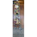 ENAMELED WALL CLOCK WITH TWISTED METAL & CLAY MERMAID FIGURE DECORATION WITH CLAY DIAL,