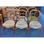 SET OF 6 19TH CENTURY STYLE DINING CHAIRS ON CABRIOLE SUPPORTS