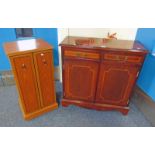 INLAID MAHOGANY CABINET OF 2 DRAWERS OVER 2 PANEL DOORS LENGTH 76CM X HEIGHT 76CM,
