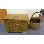 BRASS COAL BOX & COAL BUCKET