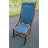 LATE 19TH CENTURY MAHOGANY FRAMED ROCKING CHAIR