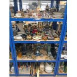 SELECTION OF VARIOUS ITEMS INCLUDING COLOURED GLASS PARAFFIN LAMPS, ORIENTAL CUPS & SAUCERS,