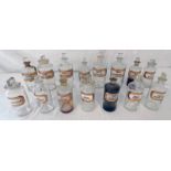 SELECTION OF VARIOUS GLASS CHEMISTS / MEDICINE BOTTLES