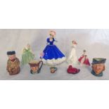 ROYAL DOULTON FIGURE OF THE YEAR MARY, DOULTON FIGURE SOUTHERN BELLE, THANK YOU & FAIR MAIDEN,