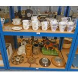 SELECTION OF VARIOUS ITEMS INCLUDING TEA SETS WITH FLORAL DECORATION, BAROMETER,