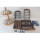 LARGE SELECTION THIMBLES ON STANDS,