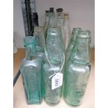 SELECTION OF VINTAGE GLASS BOTTLES INCLUDING C & P BARRIE, GLASGOW & DUNDEE, JOHN WALKER,