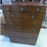 20TH CENTURY MAHOGANY CHEST OF 5 SHORT OVER 4 LONG DRAWERS 125CM TALL