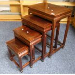 ORIENTAL NEST OF 4 HARDWOOD TABLES